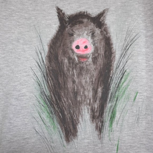 ASPESI Boar Illustration Art Medium Grey Shirt size M - Picture 3 of 12